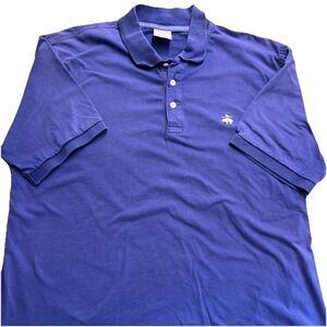 Brooks Brothers Men's Polo Shirt Blue Medium Short Sleeve‎ Original Fit Logo